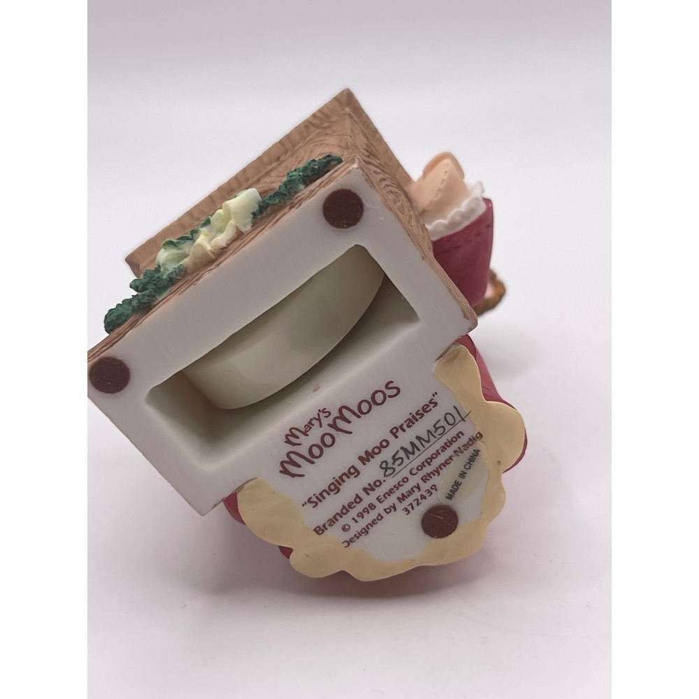 Enesco Marys Moo Moos Singing Moo Praises Cow Figurine 85MM501 Vintage 1998 - Picture 5 of 5